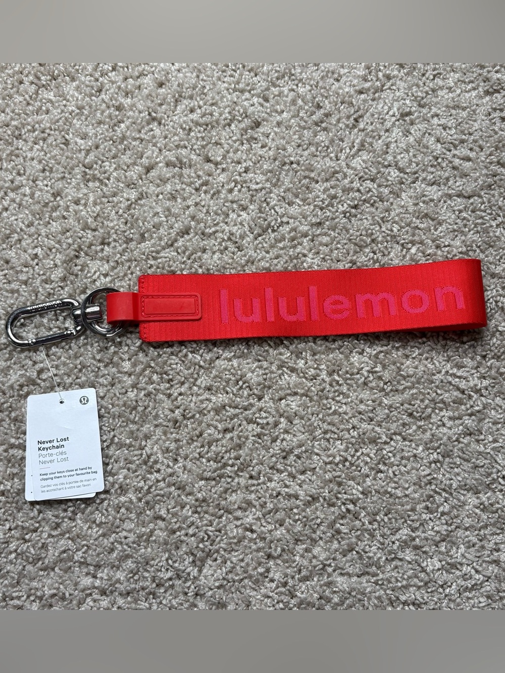 Lululemon Never Lost Keychain